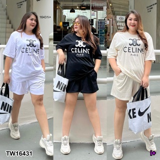 J16431 Set #Bigsize 2 ชิ้น เสื้อแขนสั้น + กางเกงขาสั้น short sleeve shirt + shorts