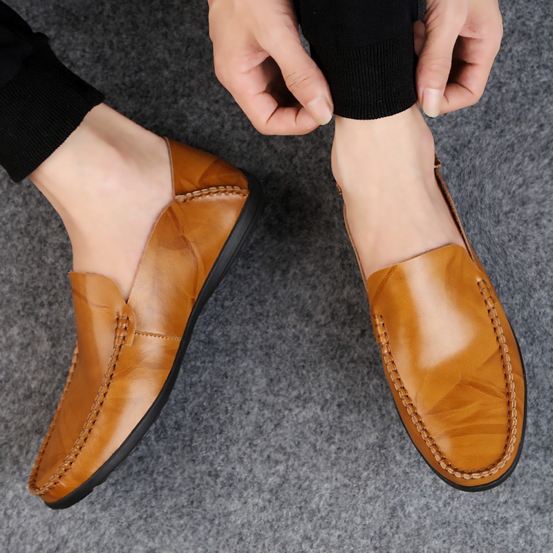 🆕23SS รองเท้าหนังแบบชาย รองเท้าทำงานผู้ชาย Loafer Casual Cow Leather