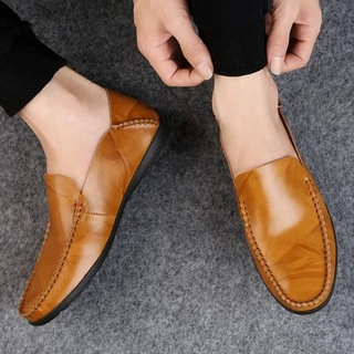 🆕25SS รองเท้าหนังแบบชาย รองเท้าทำงานผู้ชาย Loafer Casual Cow Leather