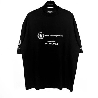 [S-5XL]เสื้อยืดแขนสั้น พิมพ์ลาย B-alenciaga world food