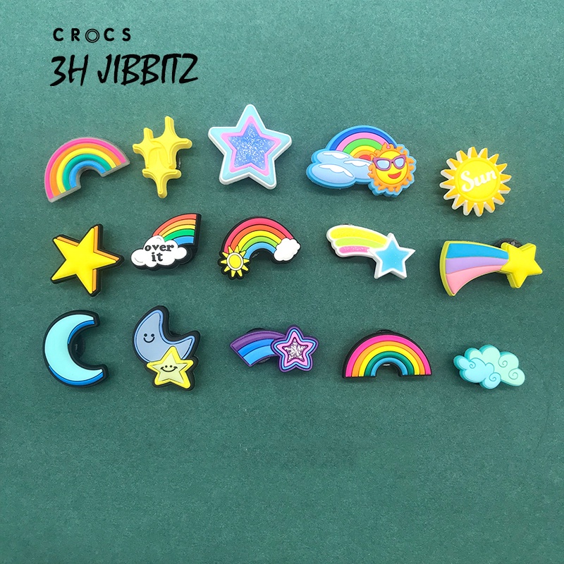 jibbitz crocs ดาวสายรุ้ง ที่ใส่รองเท้า รองเท้า หัวเข็มขัด DIY ของแต่ง crocs จิ๊บบิท crocs