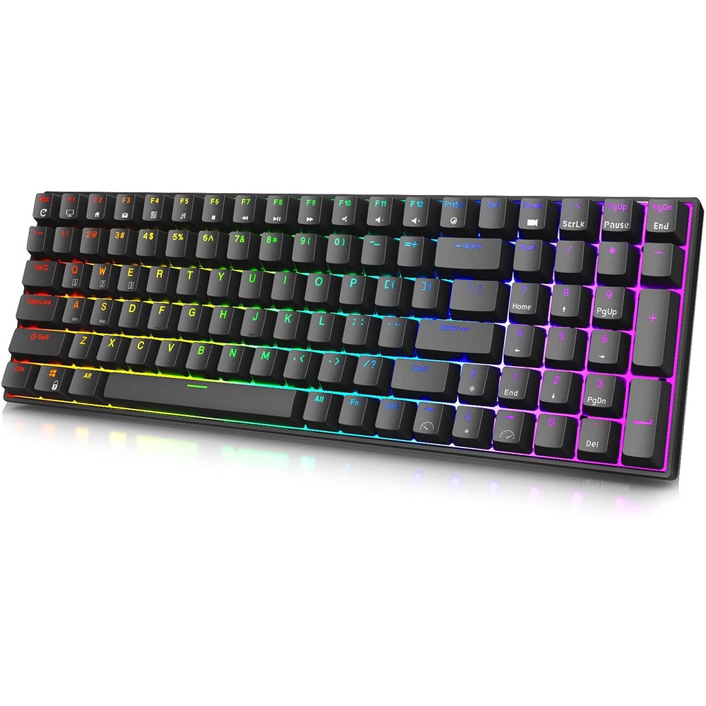 คีย์บอร์ดไร้สาย Royal Kludge RK100 Black Edition RGB Blue Switch
