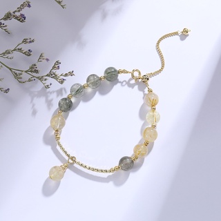 สร้อยข้อมือหินไหมทอง(Golden Rutilated Quartz) และ สร้อยข้อมือหินไหมเขียวเข้ม（Green Rutile Quartz）เสริมพลังความมั่นคง