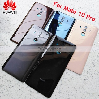 Diycayllnne สําหรับ Huawei Mate 10 Mate10 Pro ฝาครอบแบตเตอรี่ด้านหลัง ฝาปิดประตูโทรศัพท์ + เคสกระจกกล้อง เลนส์กาว