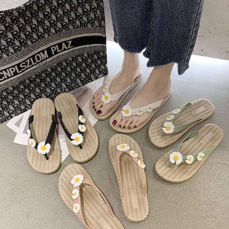 joycehappii รองเท้าดอกเดซี่ สไตล์เกาหลี รองเท้าแตะแฟชั่นผู้หญิง พร้อมส่งจากไทย