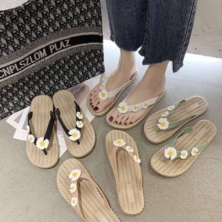 joycehappii รองเท้าดอกเดซี่ สไตล์เกาหลี รองเท้าแตะแฟชั่นผู้ห…