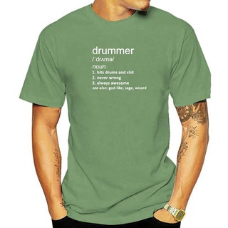 เสื้อยืดแขนสั้น คอกลม ผ้าฝ้าย พิมพ์ลายกราฟฟิค Drummer Definition เหมาะกับของขวัญ แฟชั่นฮาราจูกุ สําหรับผู้ชาย