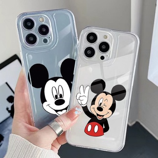 เคสโทรศัพท์มือถือ TPU ใส ขอบสี่เหลี่ยม กันกระแทก ลายมิกกี้ หน้ายิ้ม สําหรับ VIVO Y15A Y15S Y75 T1 5G T1X Y21S Y21A Y21S Y33S Y12S Y11S Y16 Y01 Y1S Y20s G Y20A