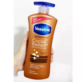 บอดี้โลชั่น Vaseline  intensive care Cocoa Radiant With Pure Cocoa Butter 600ml.