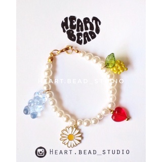 [HEART.BEAD] กำไลไข่มุกจี้ล้อม