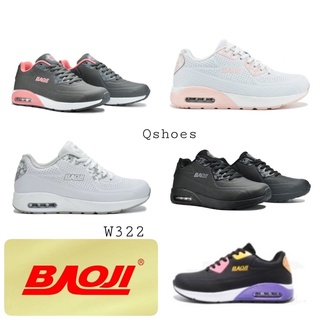 Air Max สำหรับ จ๊อกกิ้ง-วอคกิ้ง พร้อมส่ง ออกกำลังกาย ใส่ทำงาน​ เที่ยวเล่น ลำลอง​ BJW322 Baoji เทา​ ชมพู​ ขาว​​ ดำ​ ม่วง