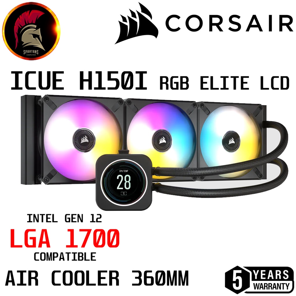 CORSAIR iCUE H150i RGB ELITE LCD Liquid CPU Cooler LGA 1700 ( Z690