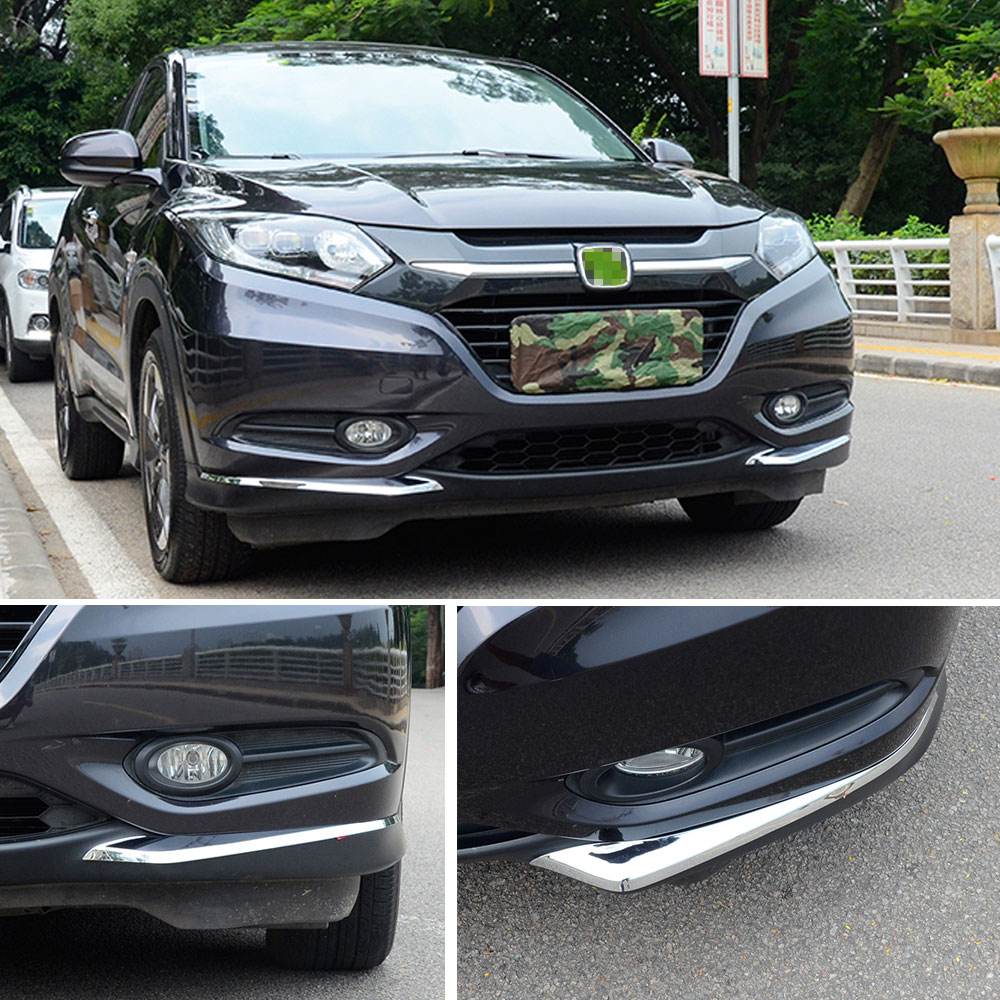 ขอบกันชนหน้ารถยนต์ ABS โครเมี่ยม อุปกรณ์เสริม สําหรับ Honda HR-V HRV 2014-2018 2 ชิ้น - รูปที่ 4