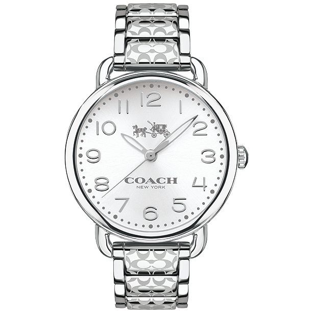 Coach Women's Delancey Silver Printed Bracelet Watch 14502495