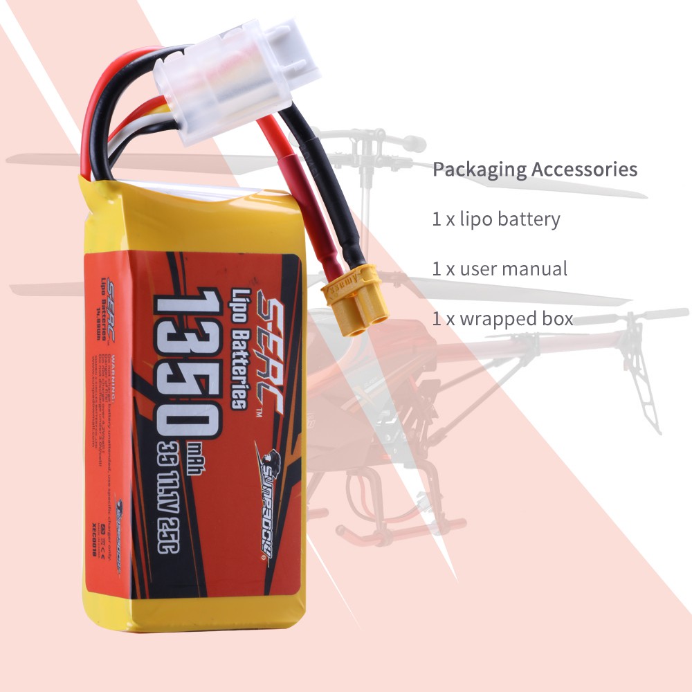 ส่งวันนี้ 2PCS แบตลิโพ Lipo แบตเตอรี่ 1350mah 11.1V 3S 25C ปลั๊ก XT30 สำหรับ RC ของเล่น FPV รุ่น พร้อมปลั๊ก RC Battery - รูปที่ 4