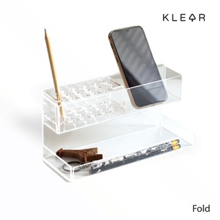 KlearObject Fold กล่องใส่ของและที่เสียบปากกา ที่เสียบดินสอ กล่องใส่กระดาษโน๊ต ชุดของใช้ตั้งบนโต๊ะทำงาน อะคริลิค : KD010