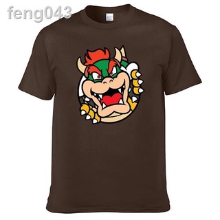 ▣♨♝Mario Brothers super bowser koopa Kuba Big Demon สีทึบพิมพ์เสื้อยืดทีมชุดอินเทรนด์สไตล์ฮ่องกง 617