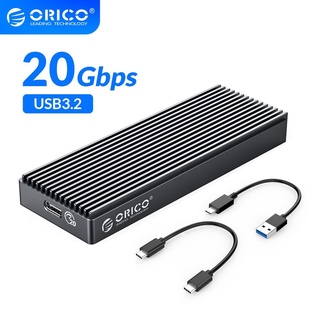 Orico เคสฮาร์ดไดรฟ์ อลูมิเนียม M.2 NVME SSD USB3.2 20GBPS M.2 NVME SSD Enclosure USB3.2 GEN2 x2 Type-C LSDT สําหรับฮาร์ดไดรฟ์ M.2 ถึง 2TB C ถึง C (M2PAC3-G20)