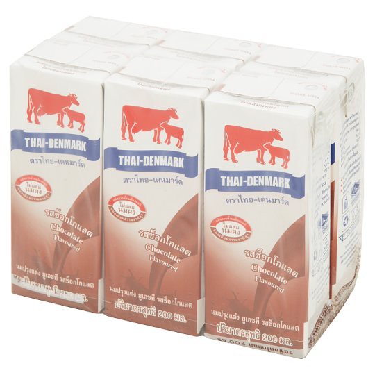 ✨นาทีทอง✨ ไทย-เดนมาร์ค นมปรุงแต่ง ยูเอชที รสช็อกโกแลต 200มล. x 6 กล่อง Thai-Danish UHT Chocolate Flavored Milk 200ml x 6