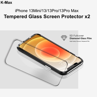 K-Max iPhone 13Mini/13/13Pro/13Pro Max [Screen Protector x2] [Ultrasonic Fingerprint Reader] 9H Tempered Glass protector