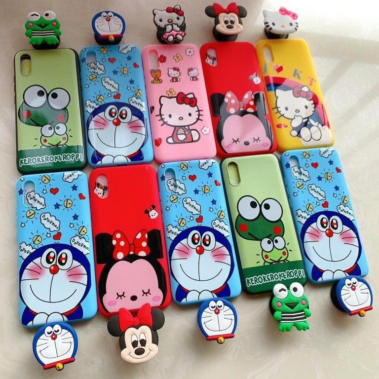 Realme C1 C2 C3 5 5I 5S C11 C12 C15 C20 C21 C21Y C25 C25S/SOFT CASE CHARACTER/CARTUN + POP SOCKET/GR