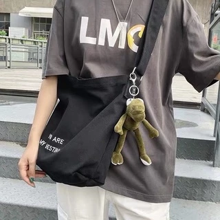 (มีส่งด่วน) ifashionbag(IF1754) กระเป๋าผ้าสะพายข้าง YOU ARE MY DESTINY(มีเข็มกลัดแถมให้)