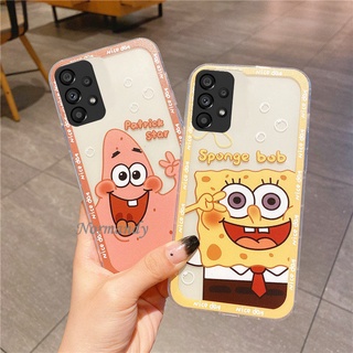 2022 New เคส Handphone Case Samsung Galaxy A53 A33 A73 A13 A23 LTE M33 M23 5G 4G Cute Cartoon Spongebob Couples Casing Silicagel Shockproof Transparent Back Cover TPU Soft Case เคสโทรศัพท์