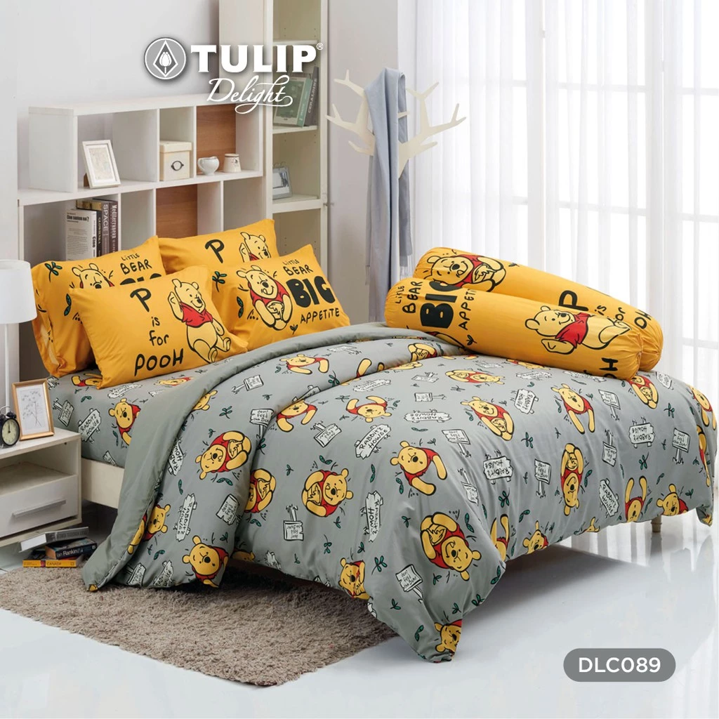 TULIP Delight หมีพู DLC089 ลิขสิทธิ์แท้ Disney Pooh ชุดผ้าปูที่นอน ผ้าห่ม ผ้านวม พิมพ์ลายการ์ตูน
