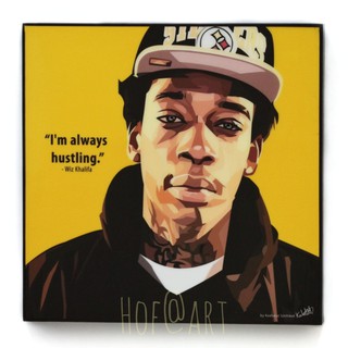 Wiz Khalifa วิซ คาลิฟา Rapper แร็ปเปอร์ Hip hop ฮิปฮอป นักร้อง รูปภาพ​ติด​ผนัง​ pop art กรอบรูป แต่งบ้าน ของขวัญ