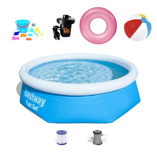 Best way(เบส เวย์)Bestway Fast Set ™ 10 x 30 "/3.05mx 76cm Pool Set Toy Smart