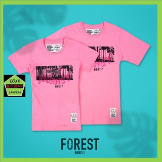 Beesy  เสื้อคอกลม ชาย หญิง รุ่น Forest สีชมพู