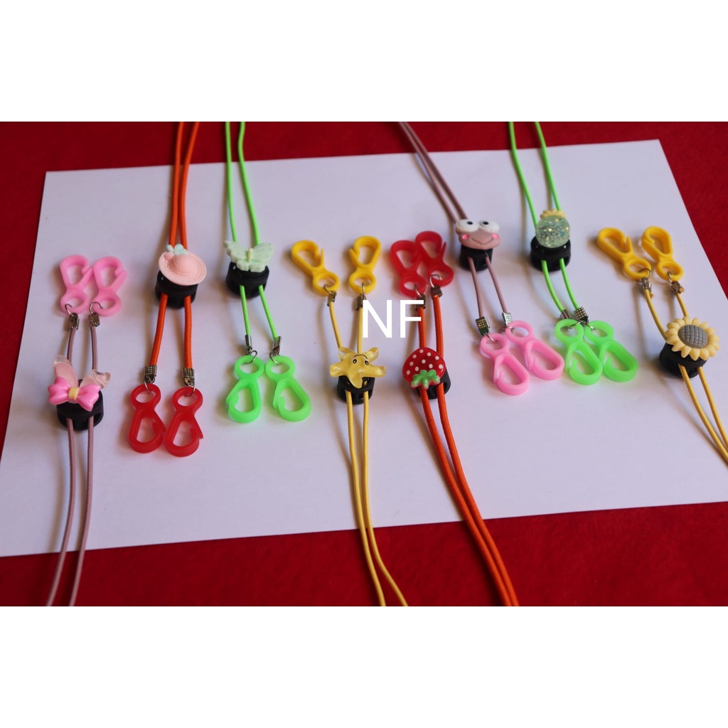NF - สายรัดหน้ากากเด็กสร้อยคอ รหัส-3 สายรัดหน้ากากเด็กปรับได้ป้องกันการสูญหายเชือกเส้นเล็กหน้ากาก