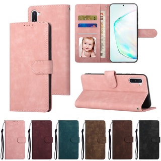 เคสโทรศัพท์หนัง Pu นิ่ม ฝาพับ พร้อมช่องใส่บัตร สไตล์เรโทร หรูหรา สําหรับ Samsung Galaxy Note10 Note10+ Note9 Note8 S10+ S9+ S10 S9 Plus