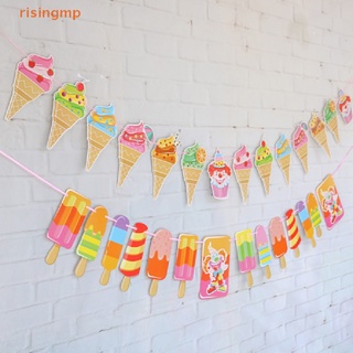 [risingmp] ธงแบนเนอร์ไอศกรีม สําหรับปาร์ตี้ ฤดูร้อน