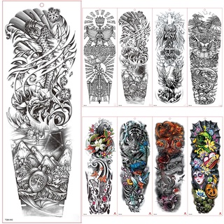 Large Arm Sleeve Tattoo Waterproof Temporary Tattoo Sticker Skull Angel Rose Lotus Men Full Flower Tatoo Body Art Tattoo Girl