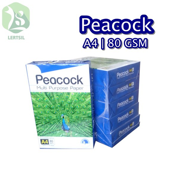 กระดาษ Peacock   A4 สีฟ้า 80 แกรม