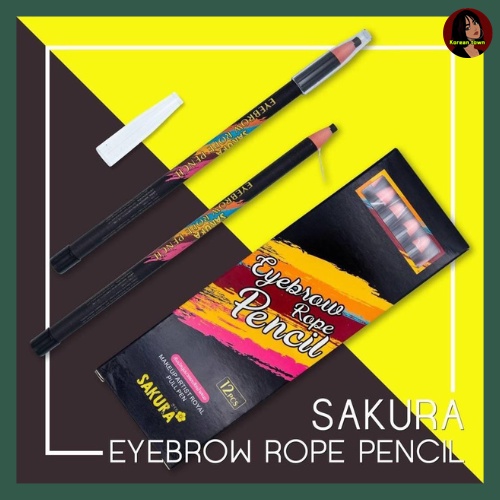 💄Korean town💄SAKURA Eyebrow Pencil ดินสอเขียนคิ้วเชือกซากุระ กันน้ำกันเหงื่อ ติดทนนาน มี 4 เฉดสีให้เ