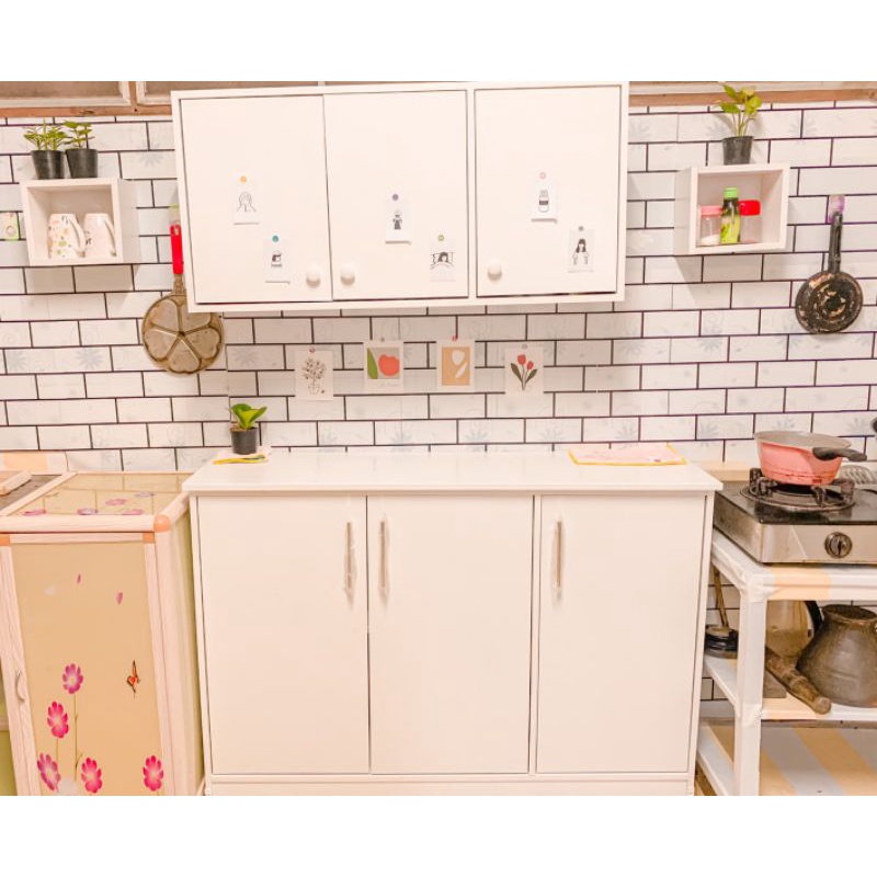 ราคาถูก Hawa 90 Furniture เคาน์เตอร์ครัวแห้ง + ตู้ลอย(ตู้แขวน)ติดผนัง