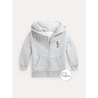 เสื้อกันหนาว Ralph Lauren แท้ Polo Bear &amp; Big Pony Fleece Hoodie (สีเทา)