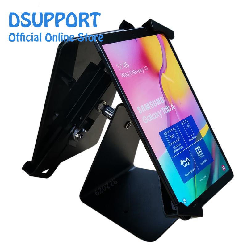 Anti theft design dual display tablet POS stand universal for 7"-13" android tablet mount bracket