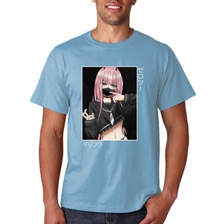 คอลูกเรือเสื้อยืด พิมพ์ลายการ์ตูนอนิเมะ Zero Two Darling In The Franxx ระบายอากาศ สไตล์ฮาราจูกุ สําหรับผู้ชายS-5XL