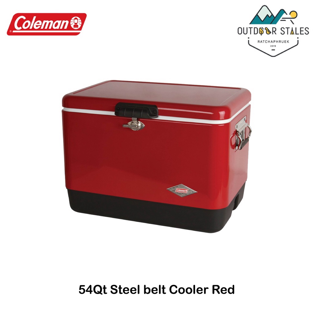 Coleman 54Qt Steel belt Cooler Red - outdoor_styles - ThaiPick