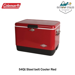 Coleman 54Qt Steel belt Cooler Red