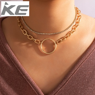 Heavy Metal Simple Jewelry Ring Double Necklace Geometric Chain MultiClavicle Chain for girls