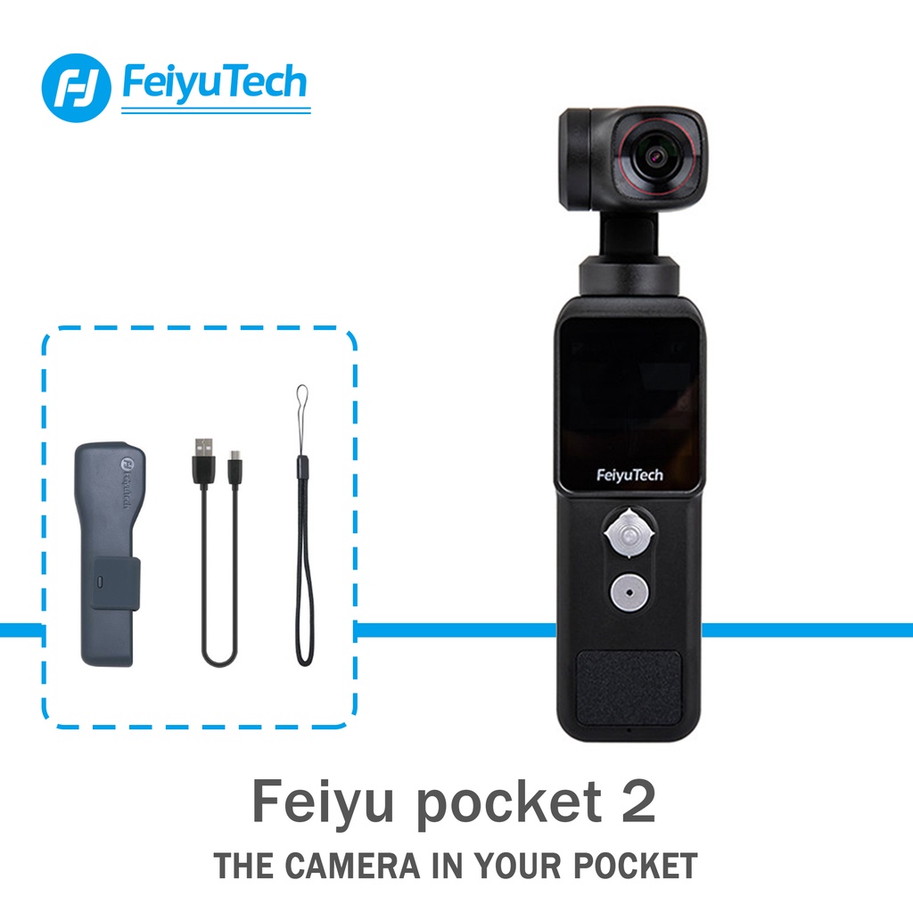 Feiyutech Pocket 2 Action กล้อง 3 แกนเสถียรภาพ 4K 60fps Stabilizer กล้องแบบบูรณาการพร้อมสมาร์ทโฟน