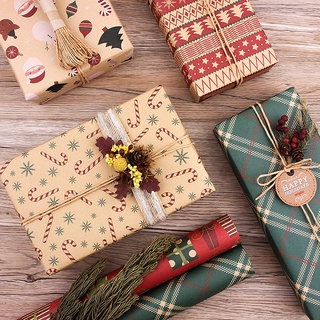 [Christmas Products]Christmas Diy Wrapping Paper Set Christmas Kraft paper Holiday Decoration