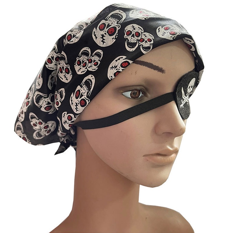 PCF * Pirate Captain Eye Patch Pirate Bandana สําหรับ Halloween Pirate Party เครื่องแต่งกายโจรสลัดคอ