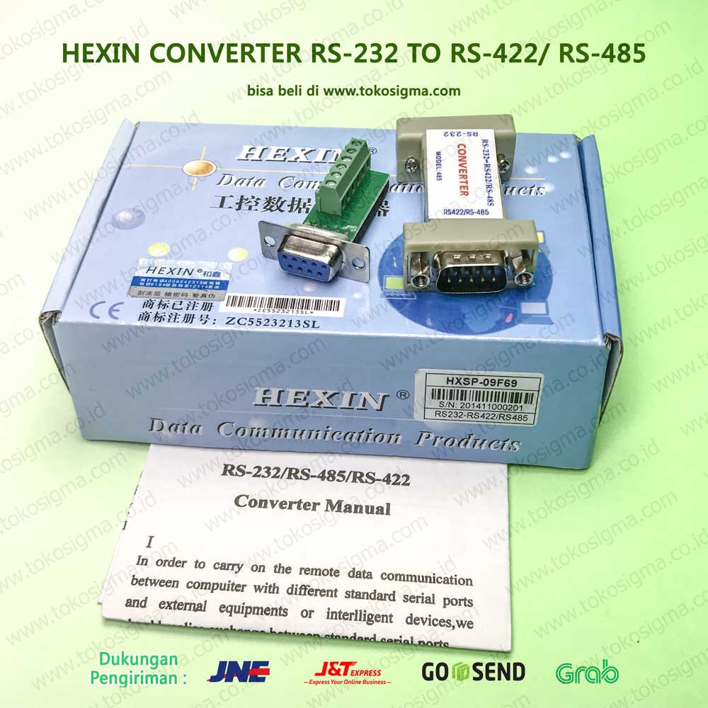 DB-9 PIN 9 SERIAL CONVERTER RS-232 ถึง RS-422 หรือ RS-485 HEXIN