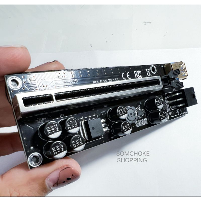 (ส่งจากไทย) Riser Card อะแดปเตอร์เพิ่มการ์ดจอ เวอร์ชั่นใหม่ ...