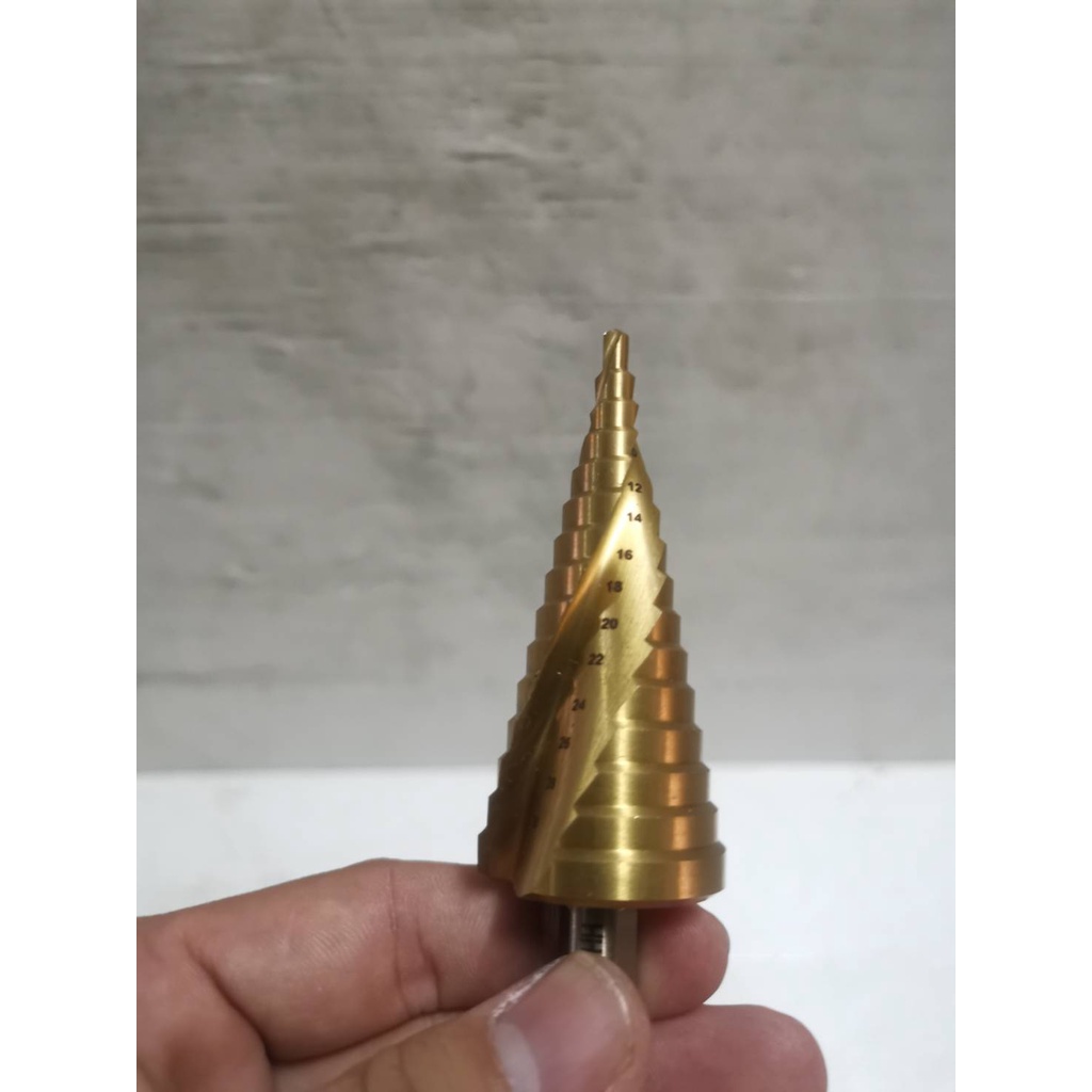 ดอกสว่านทรงเจดีย์ ดอกสว่านสเต๊ป HSS TIN มี 3ขนาด 4-12mm , 4-20mm , 4-32mm HHW (เจาะเหล็ก – สแตนเลส) ราคา ถูกที่สุด ดีลบีเคเค แกลเลอรีภาพที่ 7